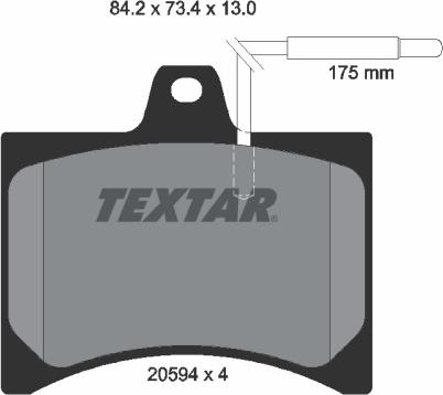 Textar 2059403 - Тормозные колодки, дисковые, комплект autosila-amz.com