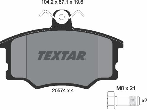 Textar 2057402 - Тормозные колодки, дисковые, комплект autosila-amz.com
