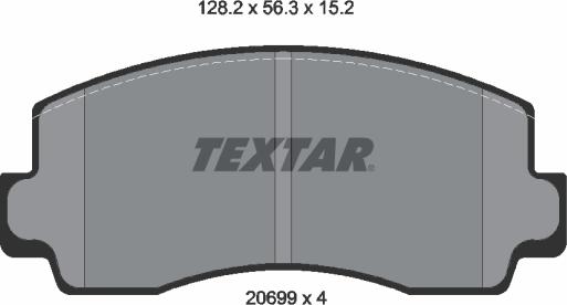 Textar 2069901 - Тормозные колодки, дисковые, комплект autosila-amz.com