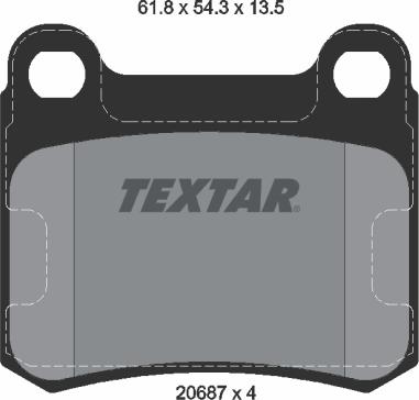 Textar 2068703 - Тормозные колодки, дисковые, комплект autosila-amz.com