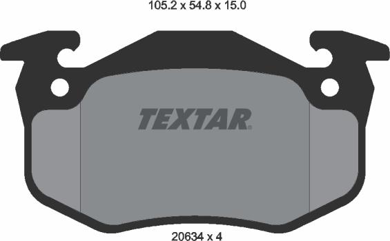 Textar 2063402 - Колодки тормозные дисковые компл. TWINGO I (C06_),TWINGO I Soci?t? (S06_),TWINGO I Box (S06_),TWINGO autosila-amz.com