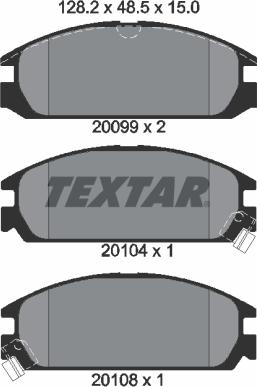 Textar 2009902 - Тормозные колодки, дисковые, комплект autosila-amz.com