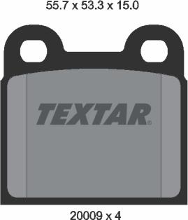 Textar 2000906 - Тормозные колодки, дисковые, комплект autosila-amz.com