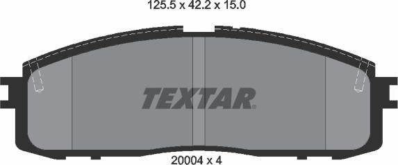 Textar 2000401 - Тормозные колодки, дисковые, комплект autosila-amz.com