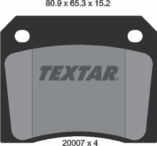 Textar 2000702 - Тормозные колодки, дисковые, комплект autosila-amz.com