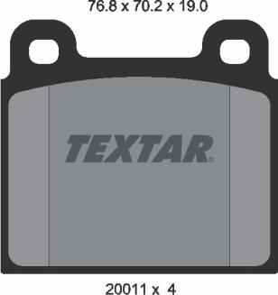 Textar 2001104 - Тормозные колодки, дисковые, комплект autosila-amz.com