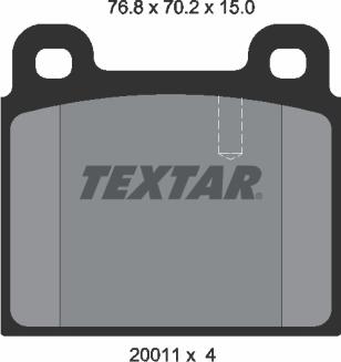 Textar 2001107 - Тормозные колодки, дисковые, комплект autosila-amz.com