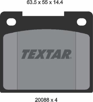 Textar 2008802 - Тормозные колодки, дисковые, комплект autosila-amz.com