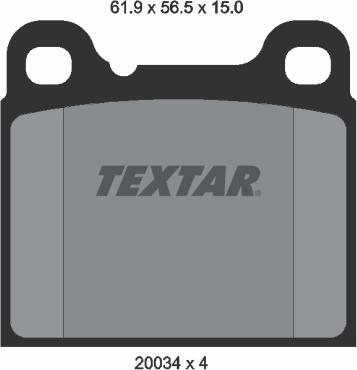Textar 2003402 - Тормозные колодки, дисковые, комплект autosila-amz.com