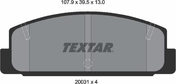 Textar 2003101 - Тормозные колодки, дисковые, комплект autosila-amz.com