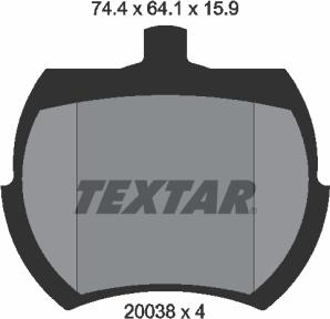 Textar 2003801 - Тормозные колодки, дисковые, комплект autosila-amz.com
