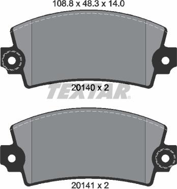 Textar 2014003 - Тормозные колодки, дисковые, комплект autosila-amz.com