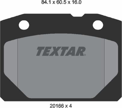Textar 2016603 - Тормозные колодки, дисковые, комплект autosila-amz.com