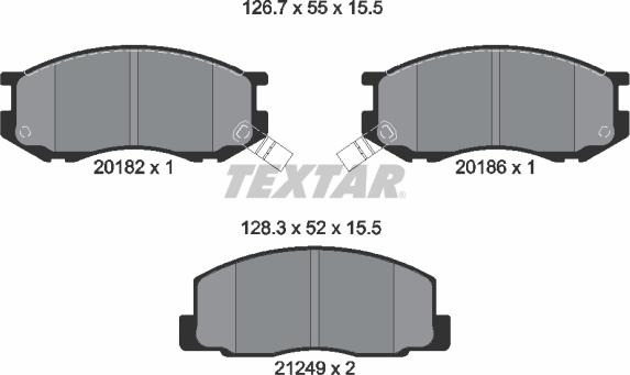 Textar 2018201 - Тормозные колодки, дисковые, комплект autosila-amz.com