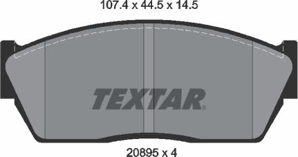 Textar 2089501 - Тормозные колодки, дисковые, комплект autosila-amz.com