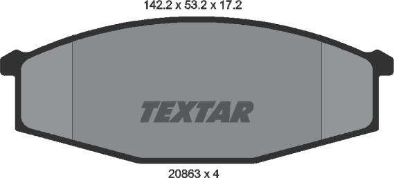 Textar 2086301 - Тормозные колодки, дисковые, комплект autosila-amz.com