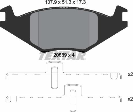 Textar 2088902 - Тормозные колодки, дисковые, комплект autosila-amz.com