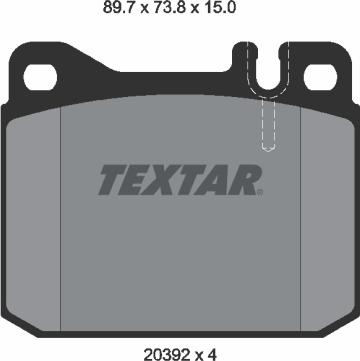 Textar 2039204 - Тормозные колодки, дисковые, комплект autosila-amz.com