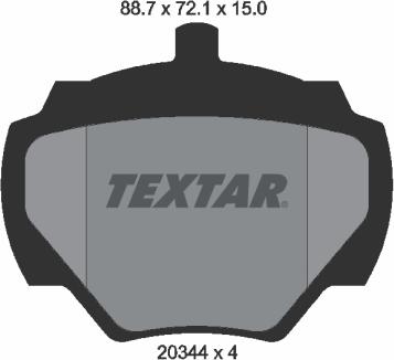 Textar 2034402 - Тормозные колодки, дисковые, комплект autosila-amz.com