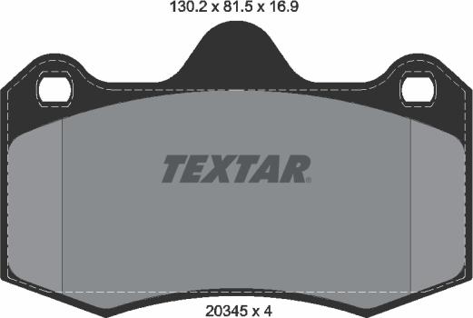 Textar 2034501 - Тормозные колодки, дисковые, комплект autosila-amz.com