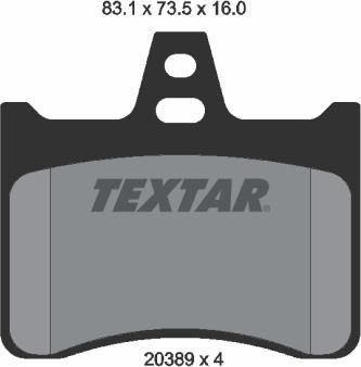 Textar 2038902 - Тормозные колодки, дисковые, комплект autosila-amz.com