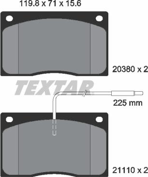 Textar 2038002 - Тормозные колодки, дисковые, комплект autosila-amz.com