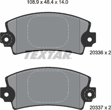 Textar 2033602 - Тормозные колодки, дисковые, комплект autosila-amz.com