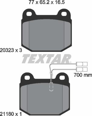 Textar 2032304 - Тормозные колодки, дисковые, комплект autosila-amz.com