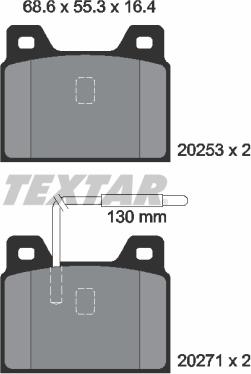 Textar 2025301 - Тормозные колодки, дисковые, комплект autosila-amz.com