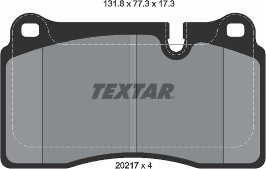 Textar 2021701 - Тормозные колодки, дисковые, комплект autosila-amz.com
