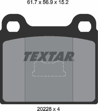 Textar 2022803 - Тормозные колодки, дисковые, комплект autosila-amz.com