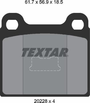 Textar 2022802 - Тормозные колодки, дисковые, комплект autosila-amz.com