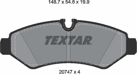 Textar 2074701 - Тормозные колодки, дисковые, комплект autosila-amz.com