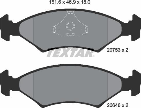 Textar 2075303 - Тормозные колодки, дисковые, комплект autosila-amz.com