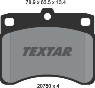 Textar 2078001 - Тормозные колодки, дисковые, комплект autosila-amz.com