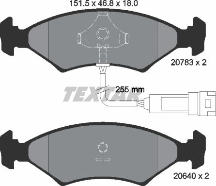 Textar 2078302 - Тормозные колодки, дисковые, комплект autosila-amz.com