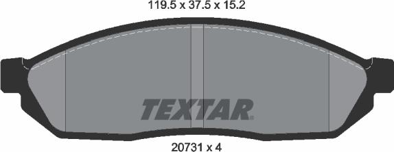 Textar 2073101 - Тормозные колодки, дисковые, комплект autosila-amz.com