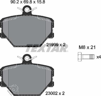 Textar 89013100 - Дисковый тормозной механизм, комплект autosila-amz.com