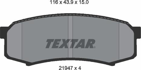 Textar 2194701 - Тормозные колодки, дисковые, комплект autosila-amz.com
