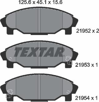 Textar 2195202 - Тормозные колодки, дисковые, комплект autosila-amz.com