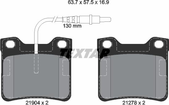 Textar 2190403 - Тормозные колодки, дисковые, комплект autosila-amz.com