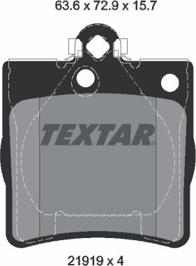 Textar 2191903 - Тормозные колодки, дисковые, комплект autosila-amz.com