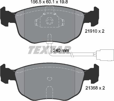 Textar 2191003 - Тормозные колодки, дисковые, комплект autosila-amz.com