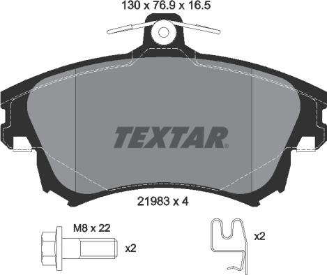 Textar 2198304 - Тормозные колодки, дисковые, комплект autosila-amz.com