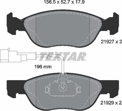 Textar 2192901 - Тормозные колодки, дисковые, комплект autosila-amz.com