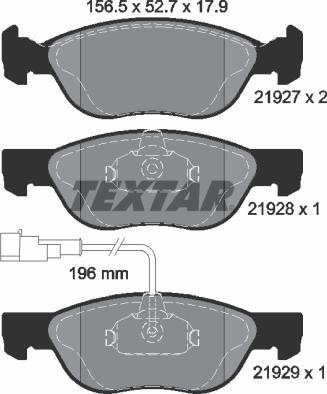 Textar 2192701 - Тормозные колодки, дисковые, комплект autosila-amz.com