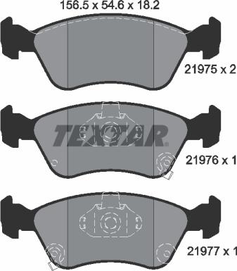 Textar 2197502 - Тормозные колодки, дисковые, комплект autosila-amz.com