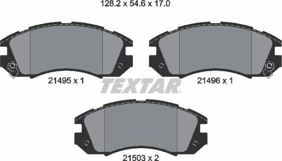 Textar 2149501 - Тормозные колодки, дисковые, комплект autosila-amz.com