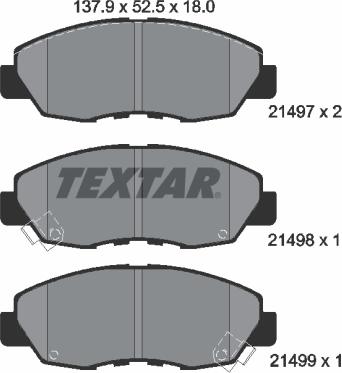 Textar 2149701 - Тормозные колодки, дисковые, комплект autosila-amz.com