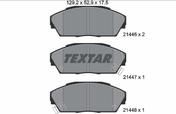 Textar 2144601 - Тормозные колодки, дисковые, комплект autosila-amz.com